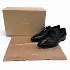 Prada Leather Pointed Toe Lace Up Shoes Dress Black — view 2