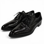 Prada Leather Pointed Toe Lace Up Shoes Dress Black