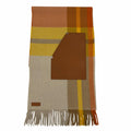 Hermes Tartan Pocket Cuir Applique Cashmere Leather Series Scarf Orange