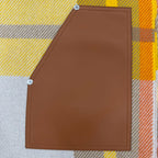 Hermes Tartan Pocket Cuir Applique Cashmere Leather Series Scarf Orange — view 5