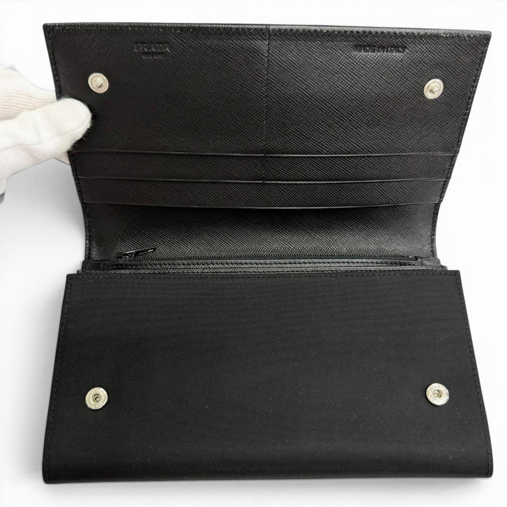 Prada Tessuto Nylon Wallet Bifold Nero Black — view 6