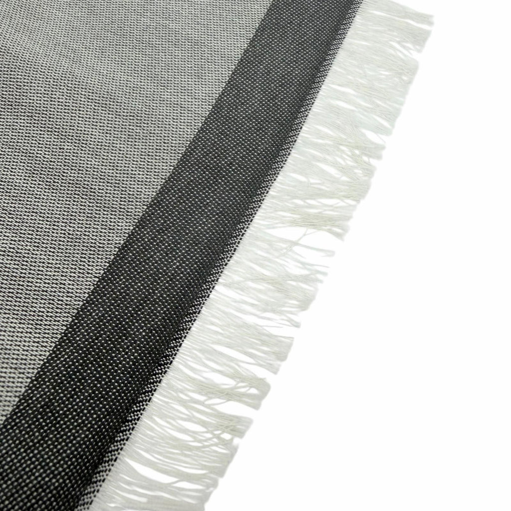Louis Vuitton All About Monogram Cotton 100% Fringe Shawl Gray Scarf — view 5