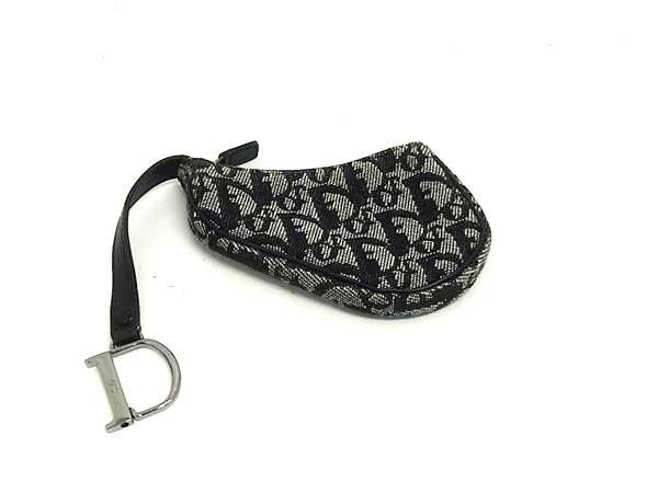 Dior Coin Case Trotter Saddle Black Canvas
