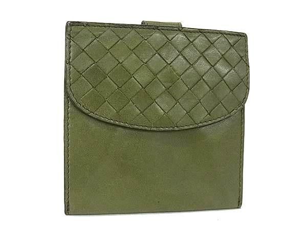 Bottega Veneta Bifold Wallet Intrecciato Khaki Leather Hook