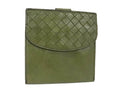 Bottega Veneta Bifold Wallet Intrecciato Khaki Leather Hook