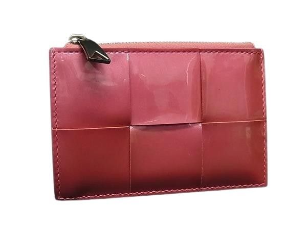 Bottega Veneta Fragment Case Cassette Zip Card Pink Patent Leather Coin