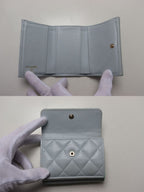 Chanel Quilted Caviar Leather GD Trifold Wallet — view 4