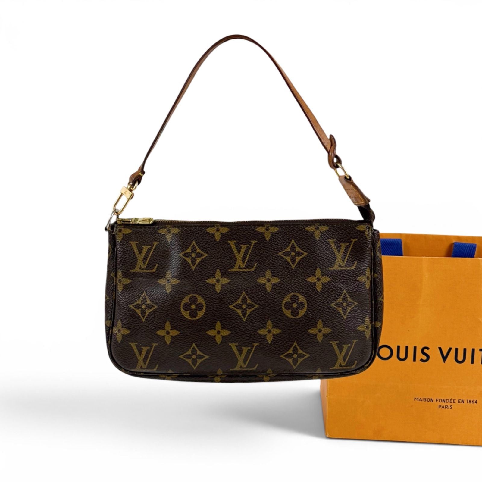 Louis Vuitton Pochette Monogram Lambskin Pouch Mini Handbag