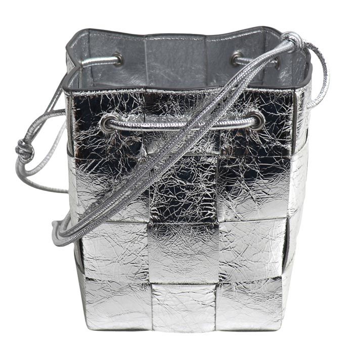 Bottega Veneta Maxi Intrecciato Cassette Small Shoulder Bag Silver