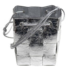 Bottega Veneta Maxi Intrecciato Cassette Small Shoulder Bag Silver