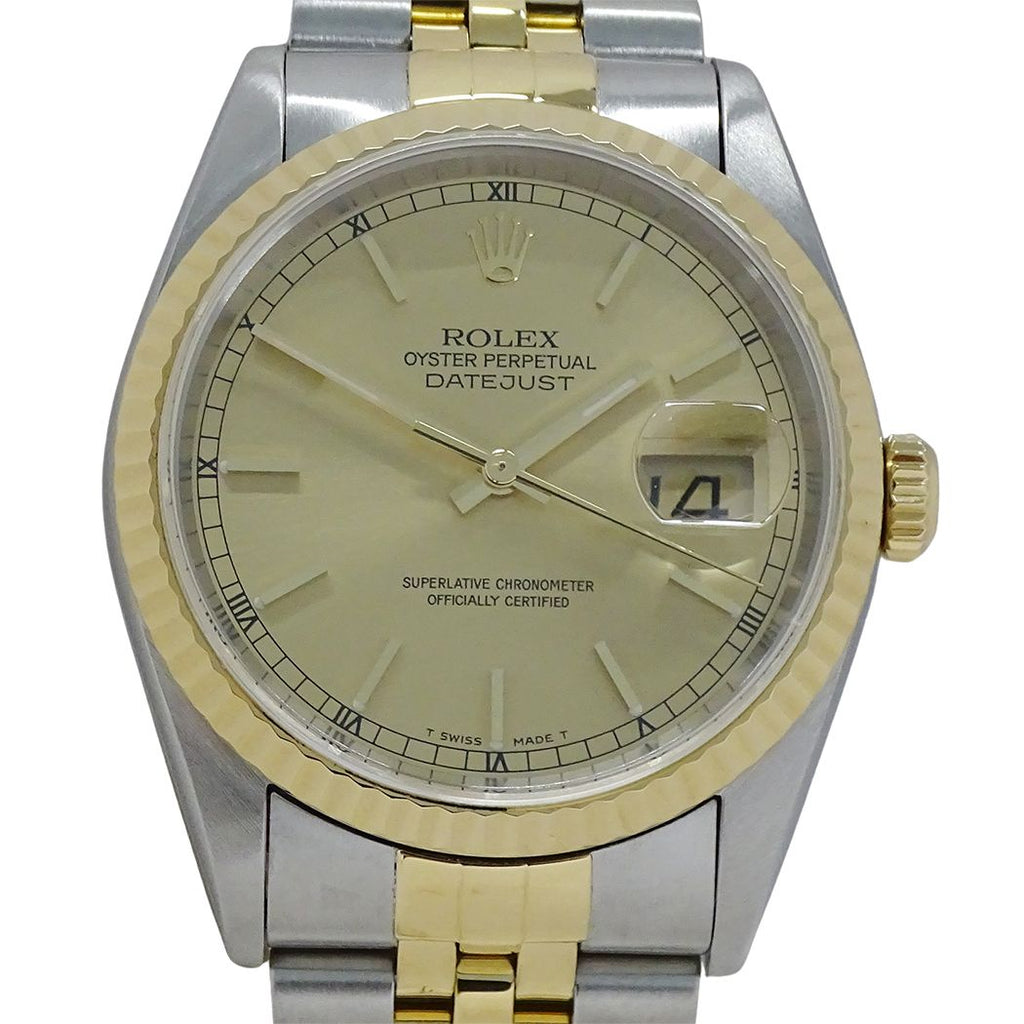 Rolex Datejust T Watch Automatic Winding at Stainless Steel Gold YG Combination — view 2