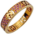 Gucci Icon Star Ring 18k Gold Pink Saffiano