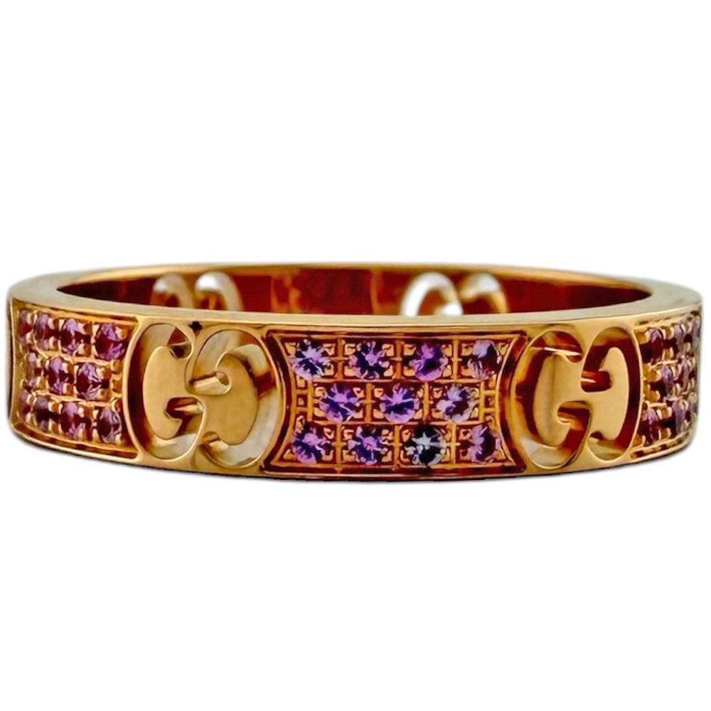 Gucci Icon Star Ring 18k Gold Pink Saffiano — view 3