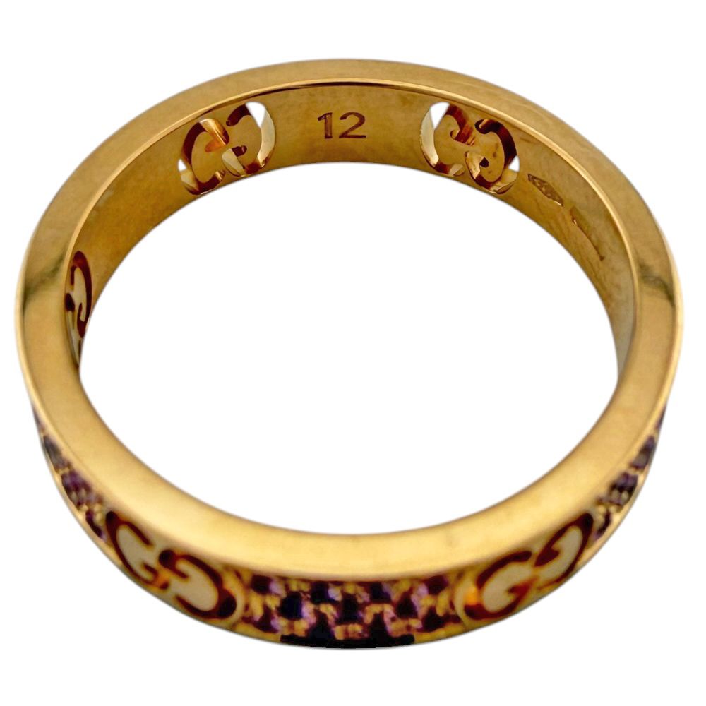 Gucci Icon Star Ring 18k Gold Pink Saffiano — view 5
