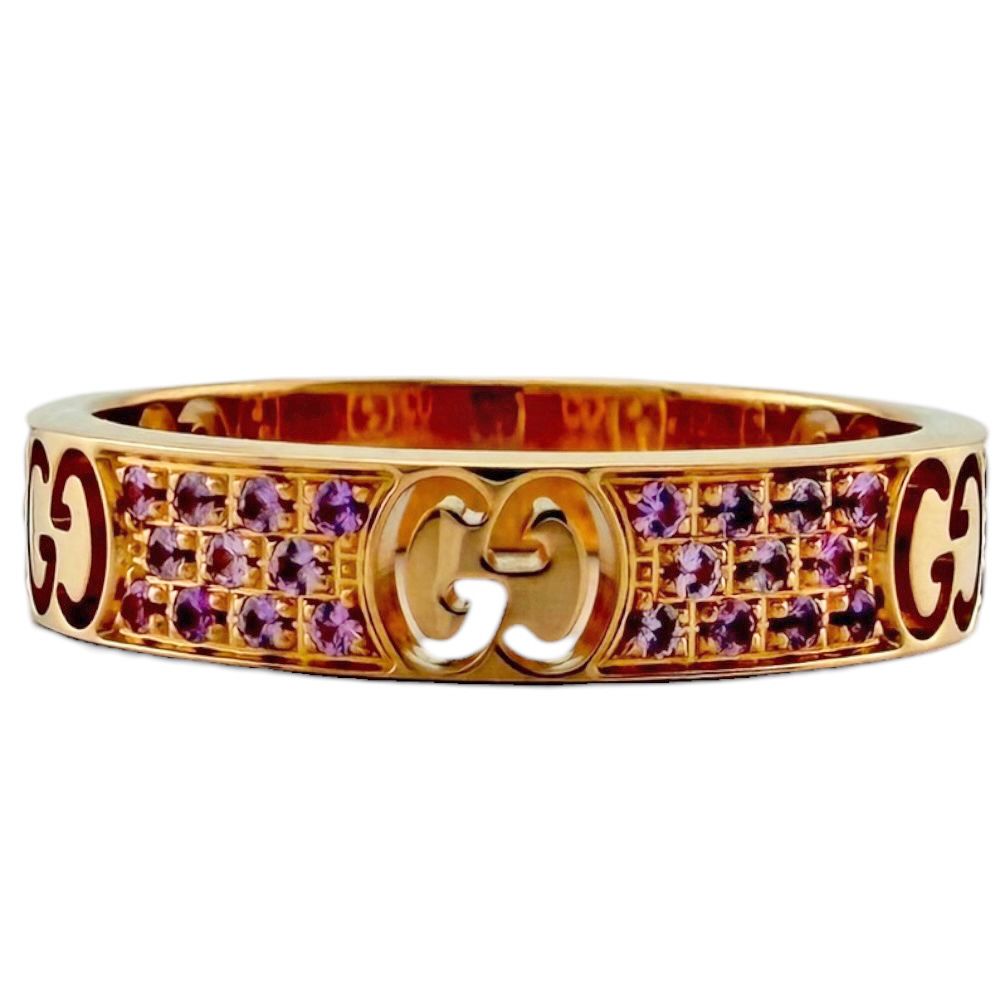 Gucci Icon Star Ring 18k Gold Pink Saffiano — view 4