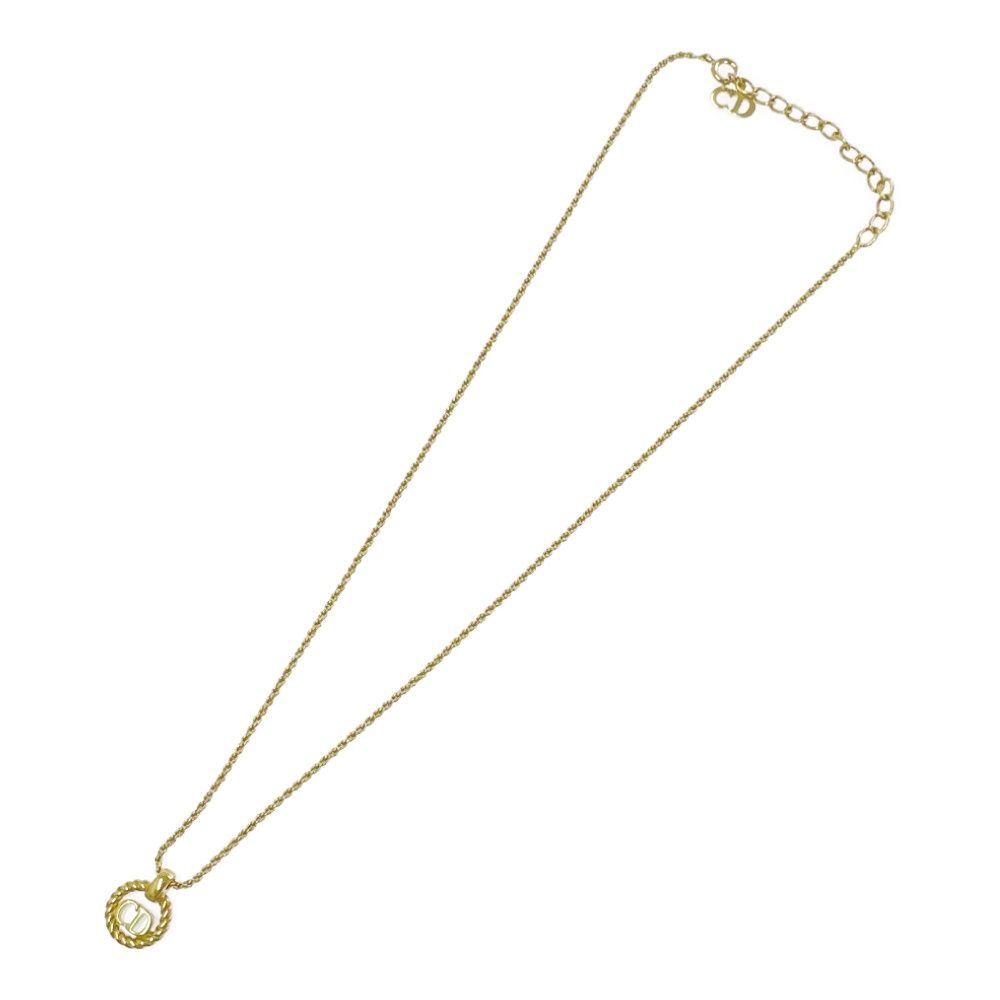 Dior CD Logo Circle Necklace Gold — view 2