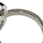 Dior Metal Rhinestone Heart Logo Ring Silver — view 6