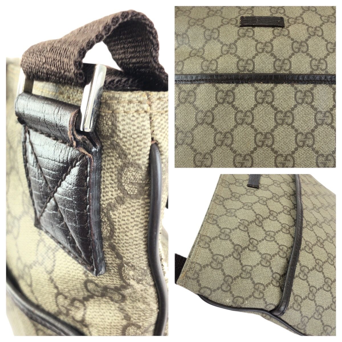 Gucci Beige Dark Brown GG Supreme Canvas Shoulder — view 5