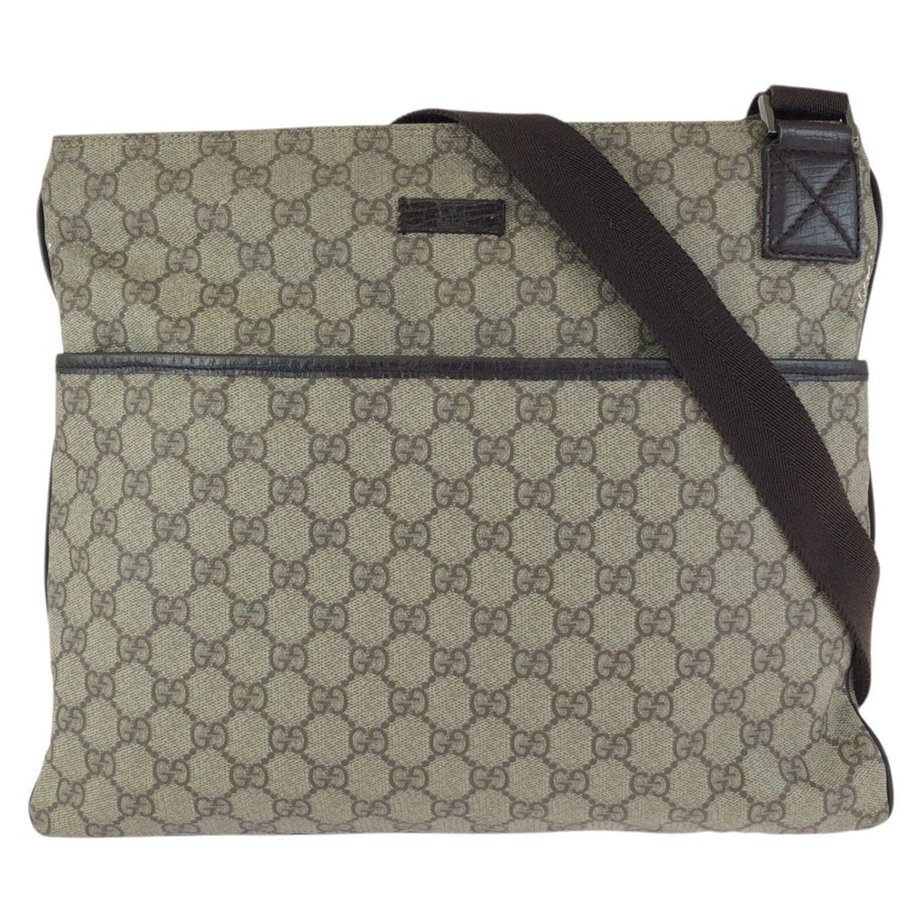 Gucci Beige Dark Brown GG Supreme Canvas Shoulder