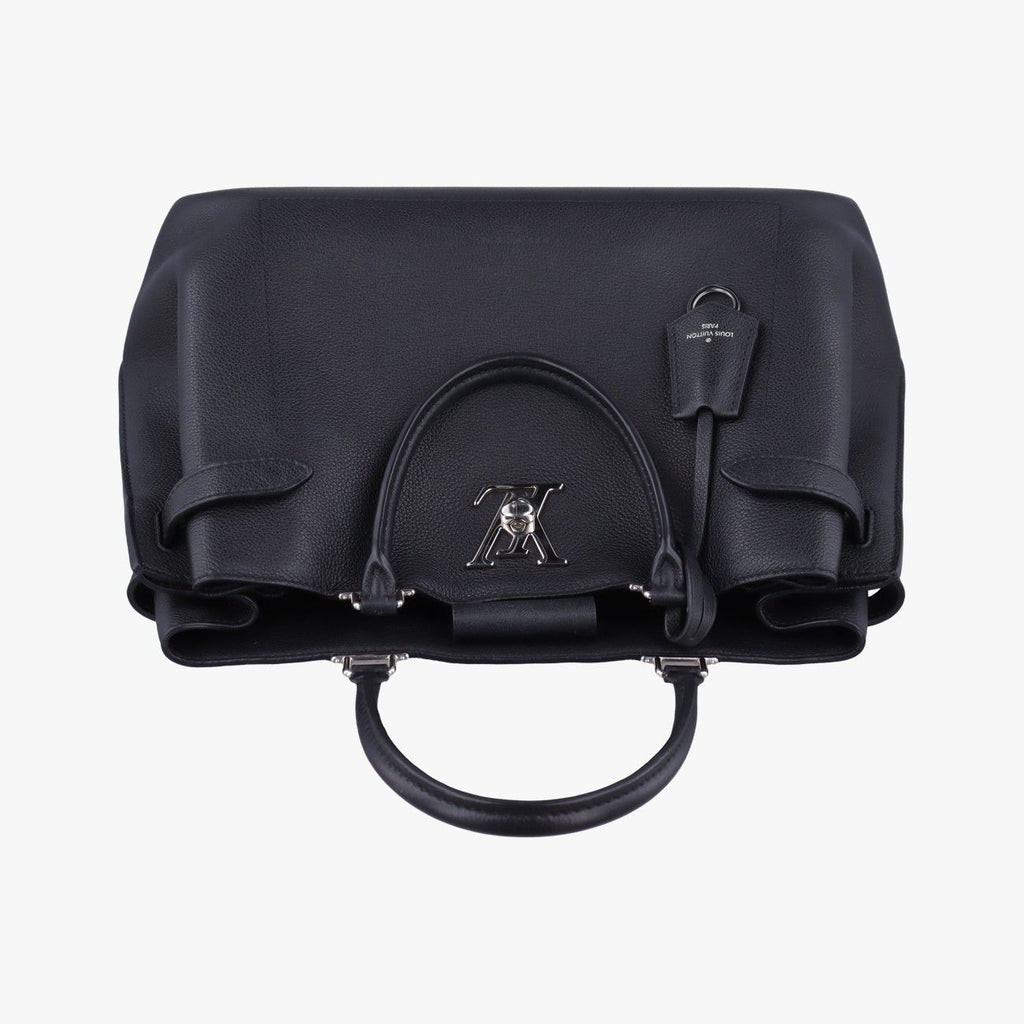 Louis Vuitton Lockme Day Noir Grain Calf Leather Handbag — view 8