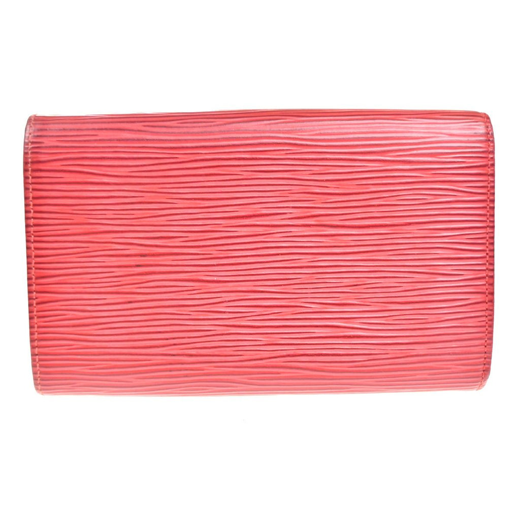 Louis Vuitton Porte-Monnaie Billets Tresor Red Bifold Wallet Epi Leather — view 3