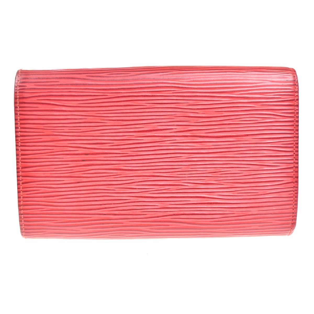 Louis Vuitton Porte-Monnaie Billets Tresor Red Bifold Wallet Epi Leather — view 3