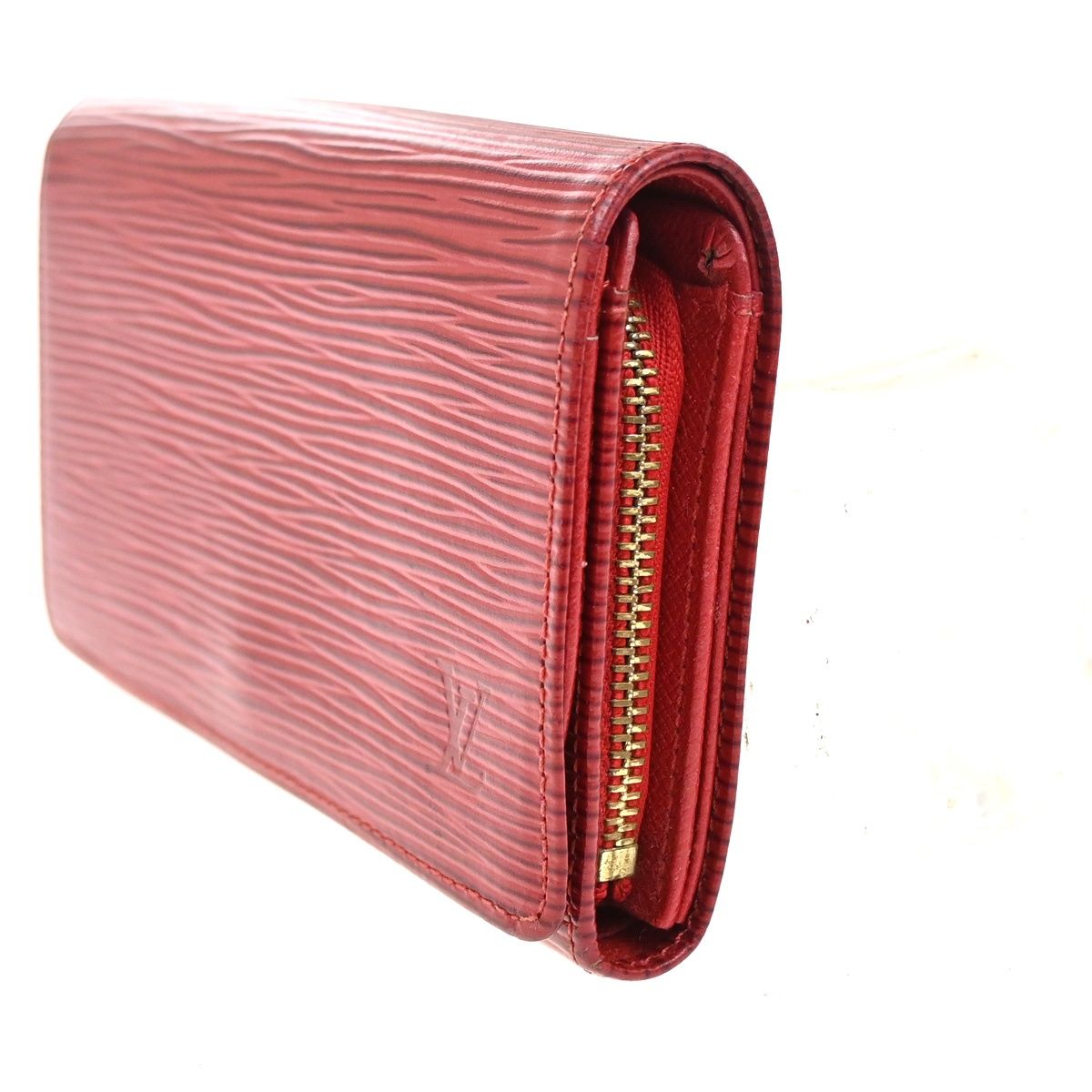 Louis Vuitton Porte-Monnaie Billets Tresor Red Bifold Wallet Epi Leather — view 2