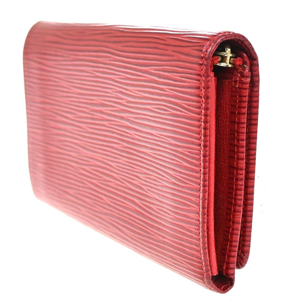 Louis Vuitton Porte-Monnaie Billets Tresor Red Bifold Wallet Epi Leather — view 4