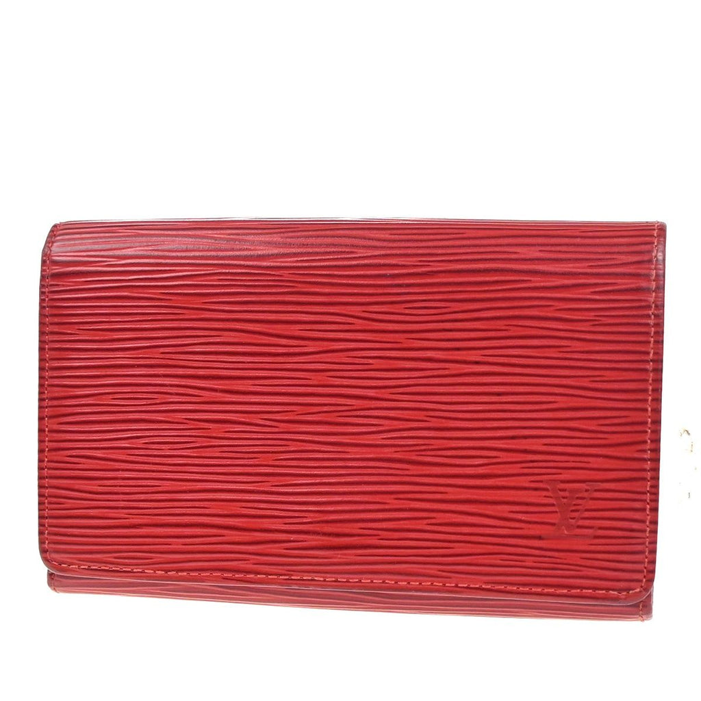 Louis Vuitton Porte-Monnaie Billets Tresor Red Bifold Wallet Epi Leather