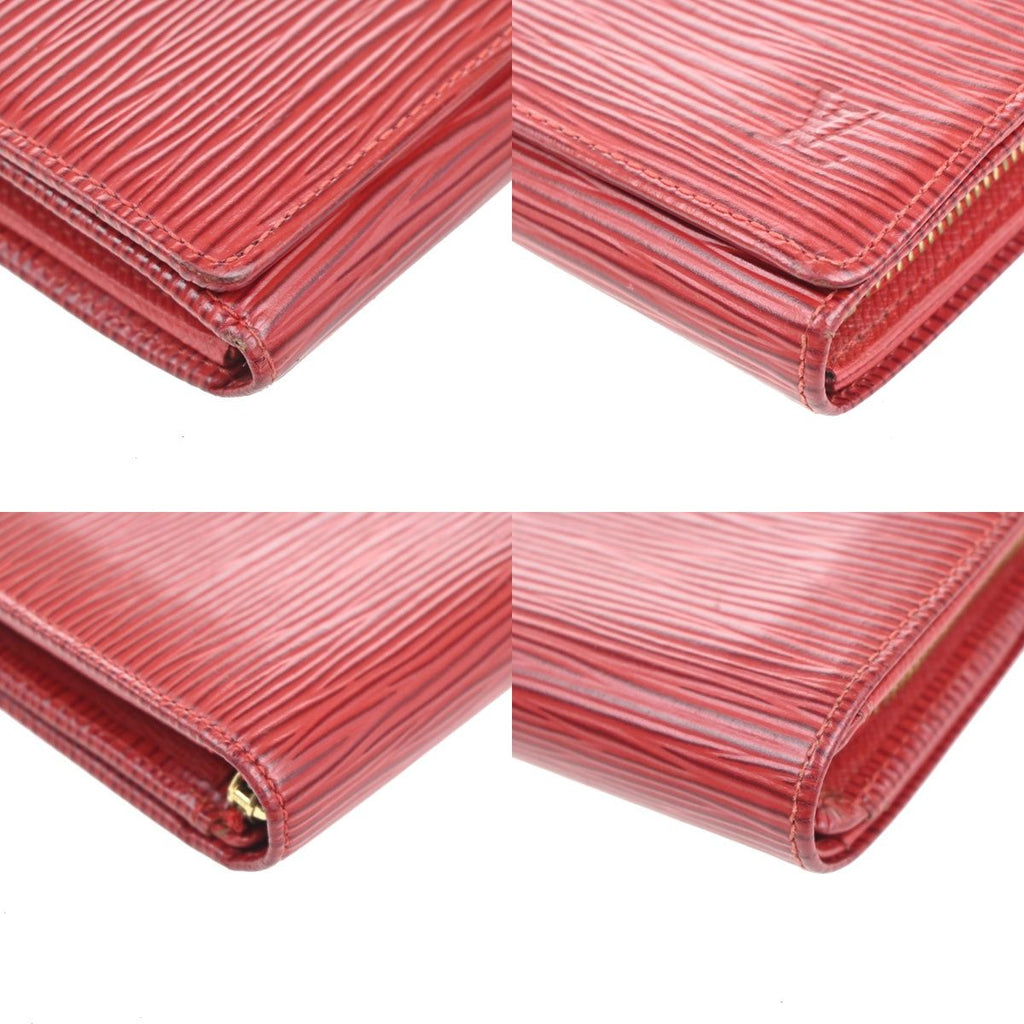 Louis Vuitton Porte-Monnaie Billets Tresor Red Bifold Wallet Epi Leather — view 7