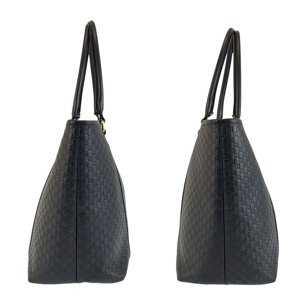 Gucci Micro Guccissima Black Gold Leather Tote Shoulder — view 7