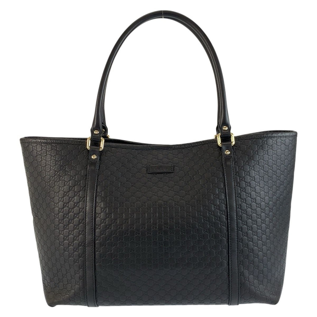 Gucci Micro Guccissima Black Gold Leather Tote Shoulder