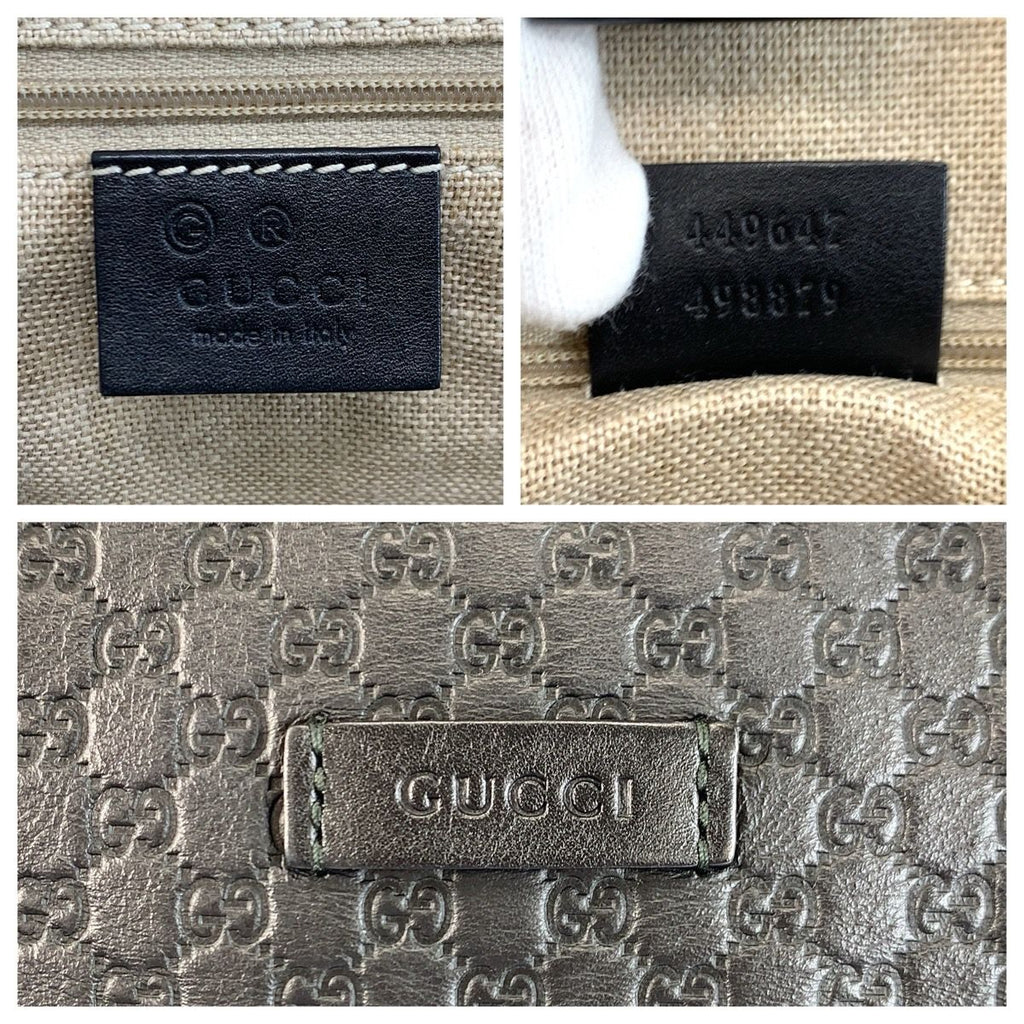 Gucci Micro Guccissima Black Gold Leather Tote Shoulder — view 3
