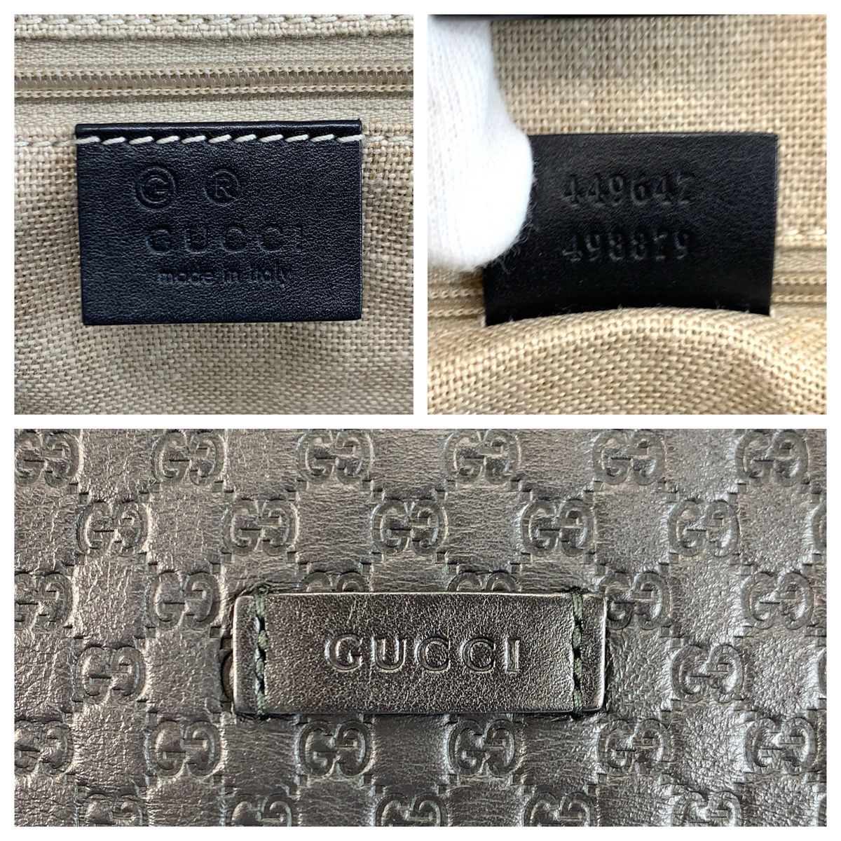 Gucci Micro Guccissima Black Gold Leather Tote Shoulder — view 3