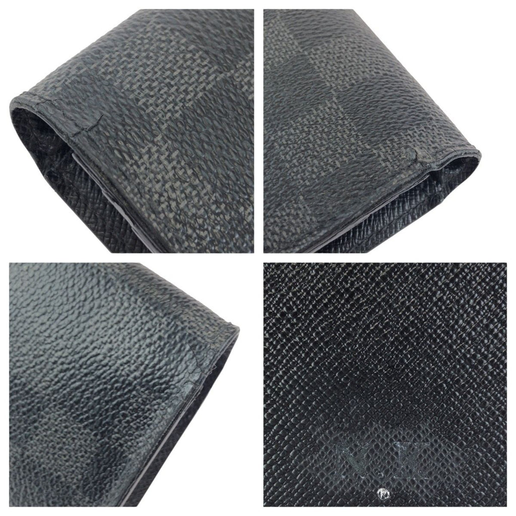 Louis Vuitton Damier Graphite Portefeuille Brazza Black Silver Wallet — view 6