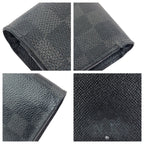 Louis Vuitton Damier Graphite Portefeuille Brazza Black Silver Wallet — view 6
