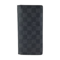 Louis Vuitton Damier Graphite Portefeuille Brazza Black Silver Wallet