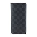 Louis Vuitton Damier Graphite Portefeuille Brazza Black Silver Wallet