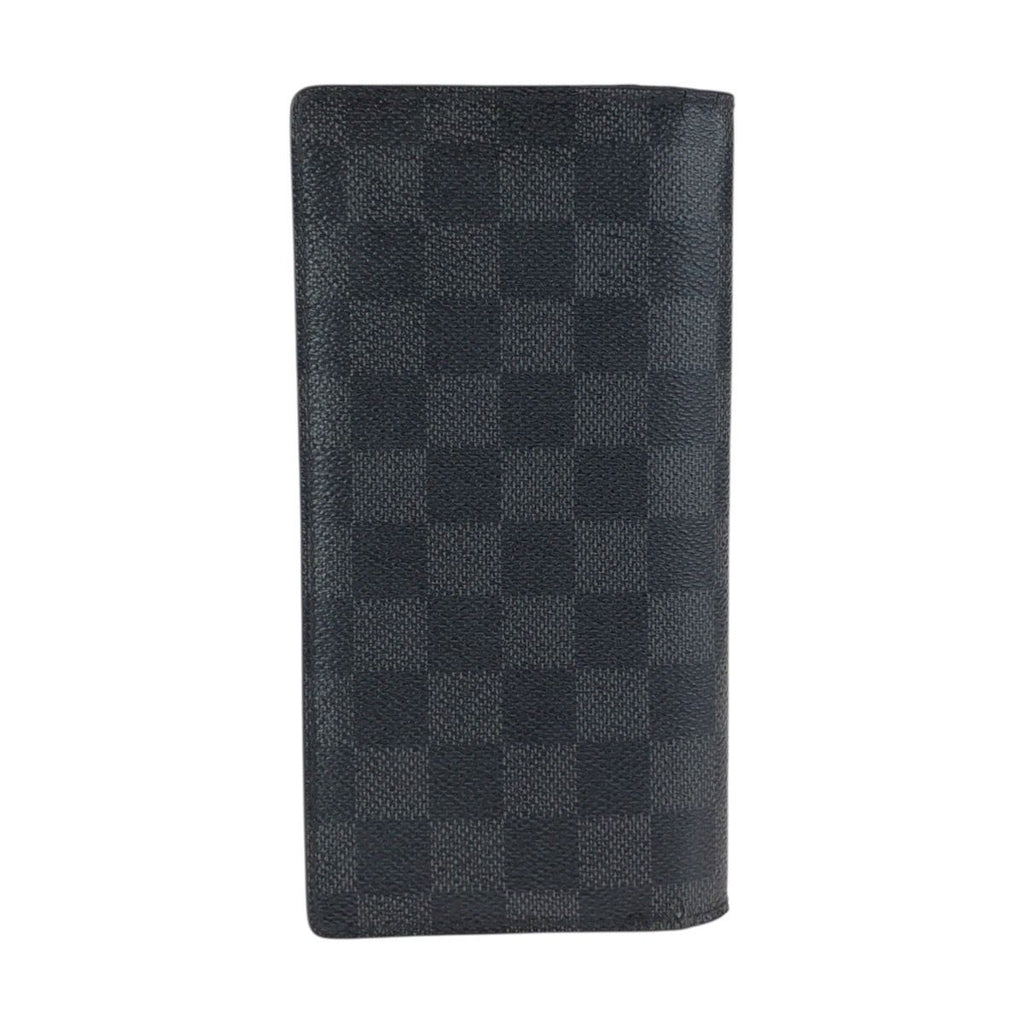 Louis Vuitton Damier Graphite Portefeuille Brazza Black Silver Wallet — view 2
