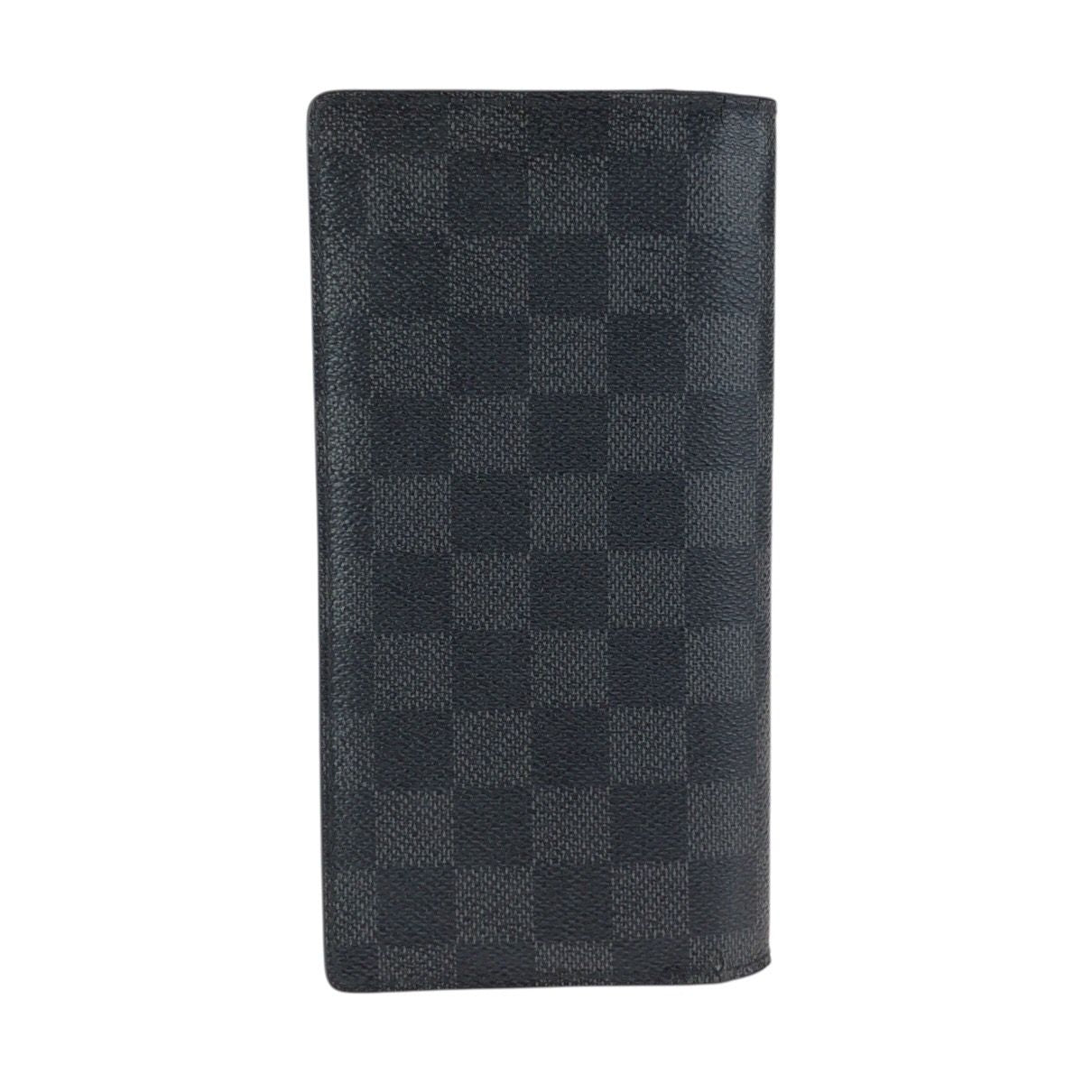 Louis Vuitton Damier Graphite Portefeuille Brazza Black Silver Wallet — view 2
