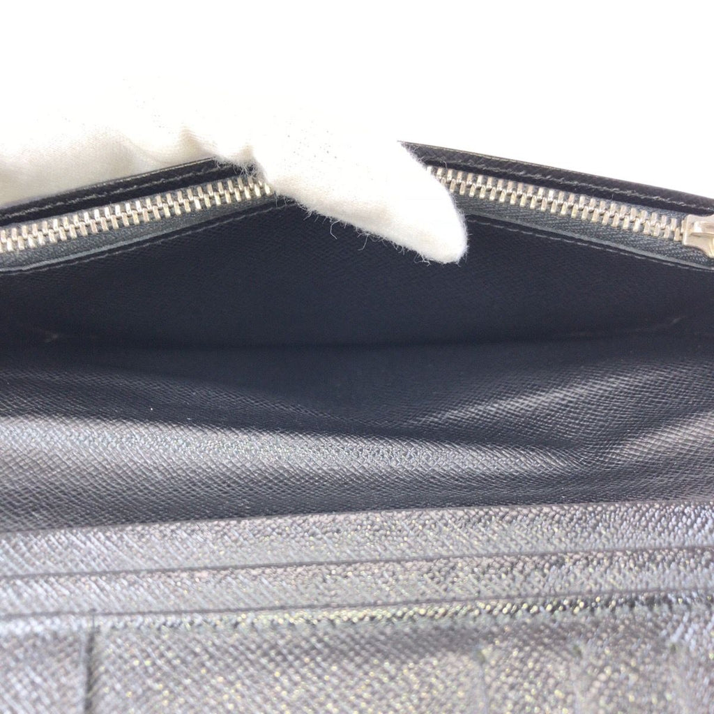 Louis Vuitton Damier Graphite Portefeuille Brazza Black Silver Wallet — view 8