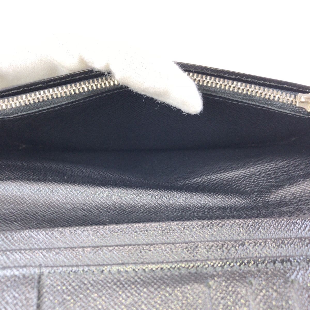 Louis Vuitton Damier Graphite Portefeuille Brazza Black Silver Wallet — view 8