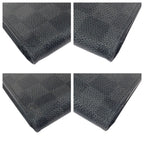 Louis Vuitton Damier Graphite Portefeuille Brazza Black Silver Wallet — view 4