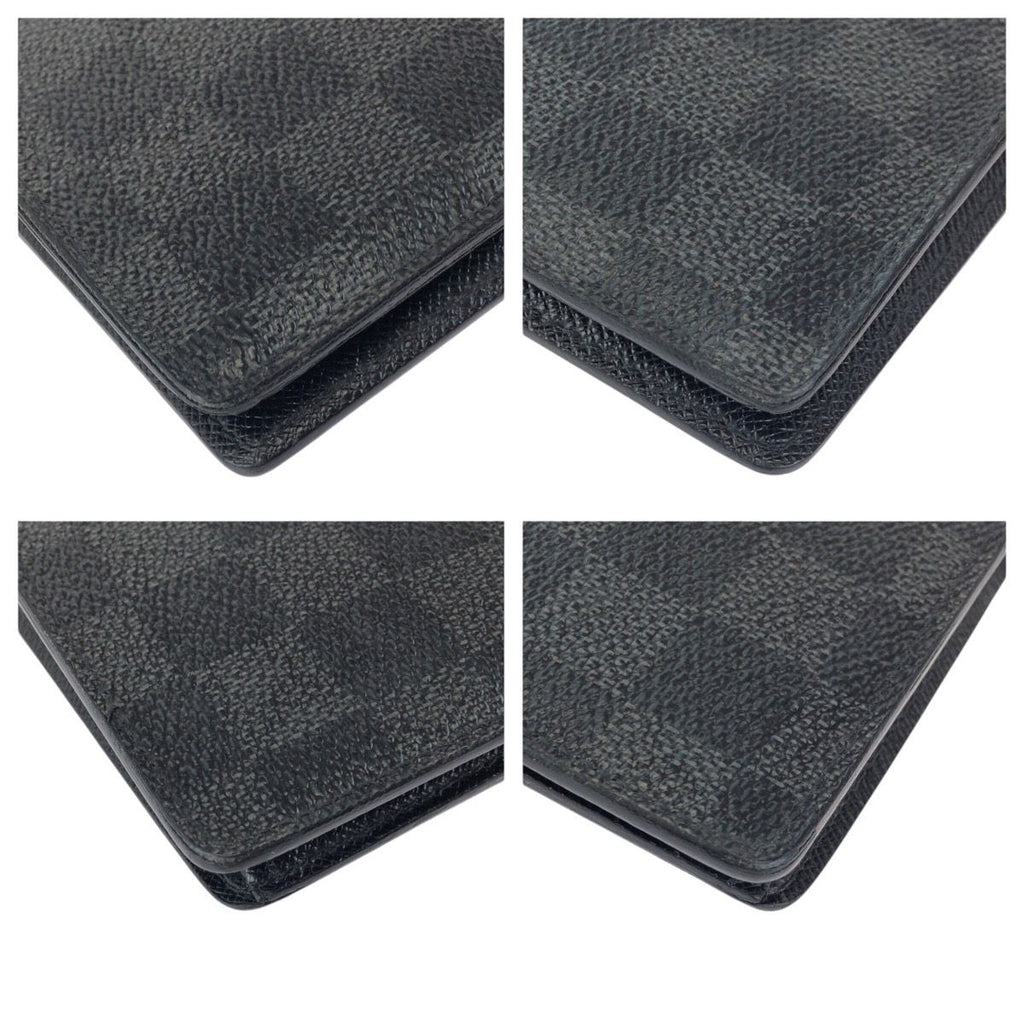 Louis Vuitton Damier Graphite Portefeuille Brazza Black Silver Wallet — view 3