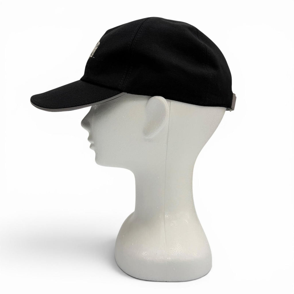 Dior Homme Cotton 100% Leather Logo Print Hat Cap Black — view 2