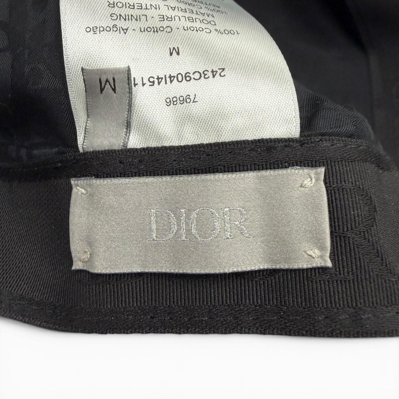 Dior Homme Cotton 100% Leather Logo Print Hat Cap Black — view 8