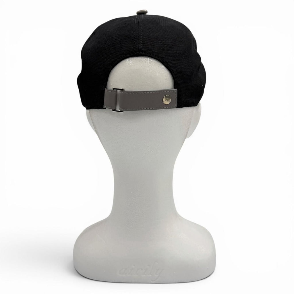 Dior Homme Cotton 100% Leather Logo Print Hat Cap Black — view 3