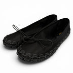 Gucci Satin Interlocking Ribbon Lace Up Ballet Shoes Black 36 Box — view 3