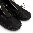 Gucci Satin Interlocking Ribbon Lace Up Ballet Shoes Black 36 Box — view 8