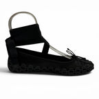 Gucci Satin Interlocking Ribbon Lace Up Ballet Shoes Black 36 Box — view 7